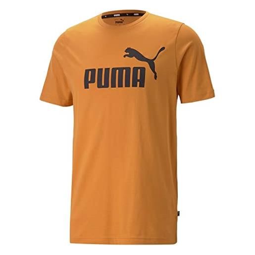 PUMA t-shirt ess logo (s), maglietta uomo, argilla del deser