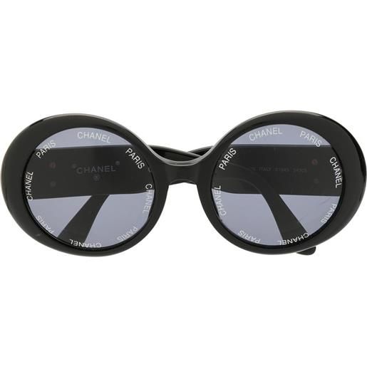 CHANEL Pre-Owned - occhiali da sole cc tondi anni '90 - donna - plastica - taglia unica - nero