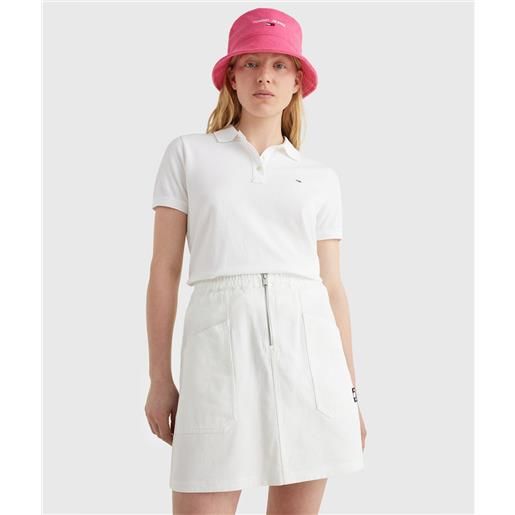 Tommy jeans polo slim fit donna - white