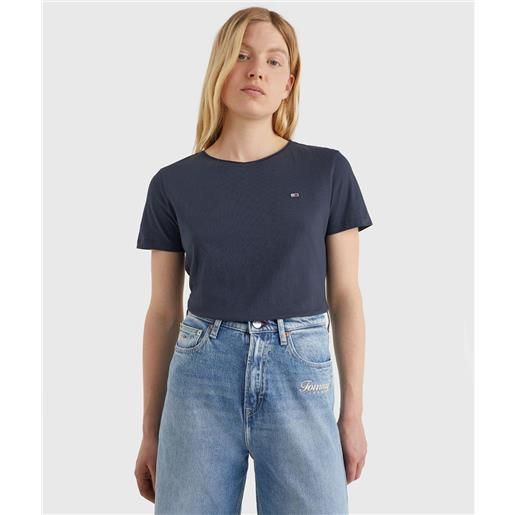 Tommy jeans t-shirt slim fit donna - navy