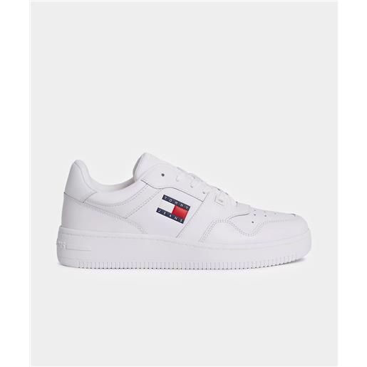 Tommy jeans sneakers essential in pelle stile basket bianche uomo