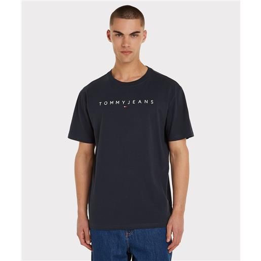 Tommy jeans t-shirt tgm reg linear logo navy blazer uomo