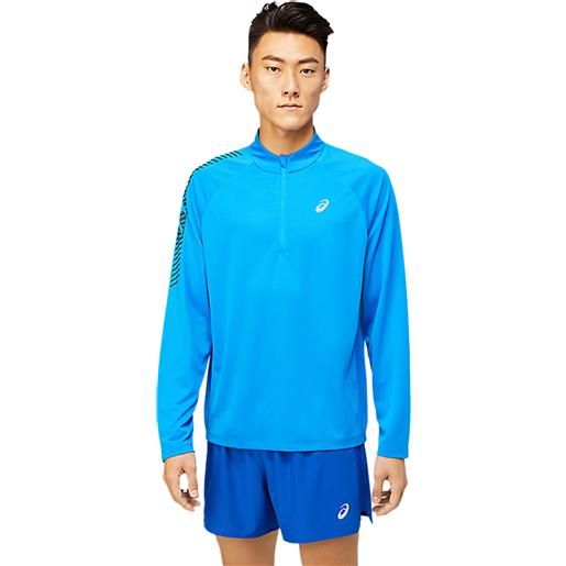 Asics icon ls 1/2 zip - colore electric blue/french blue