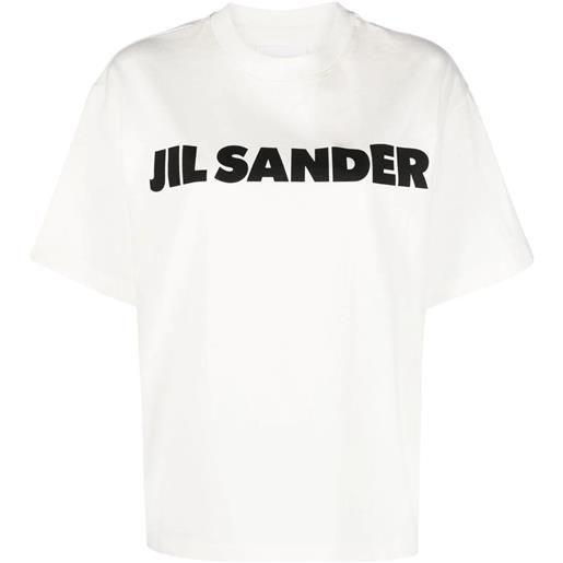 JIL SANDER crew neck short sleeve boxy t-shirt with printed logo