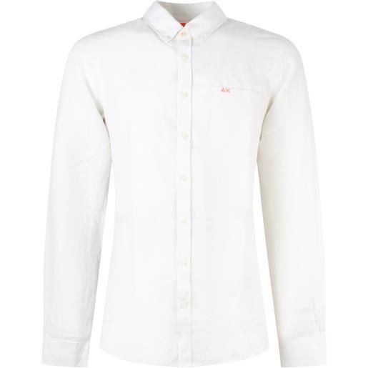 SUN68 camicia bianca con mini logo per uomo