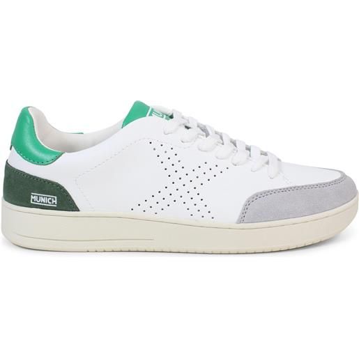 MUNICH sneakers bianca con riporti verdi per uomo