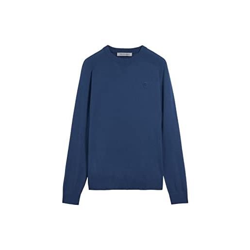 Trussardi uomo maglione cotton linen blend 52m00675-0f000798 blu l