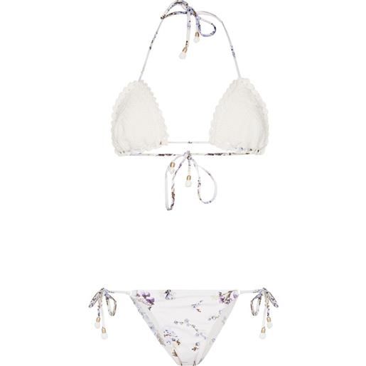 ZIMMERMANN set bikini a fiori - bianco