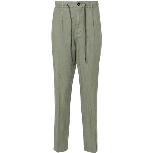 BOSS pantaloni con coulisse - verde