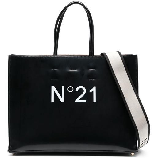 Nº21 borsa tote con stampa - nero