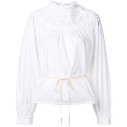 Proenza Schouler top arricciato a collo alto - bianco