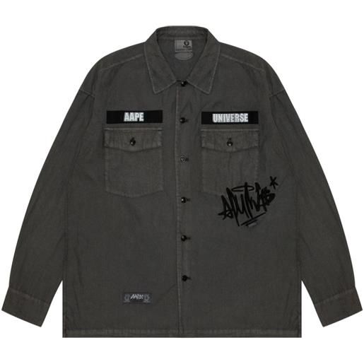 AAPE BY *A BATHING APE® camicia con dettaglio logo - nero