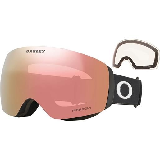 Oakley flight deck m ski goggles trasparente rose gold/cat3+prizm clear/cat0