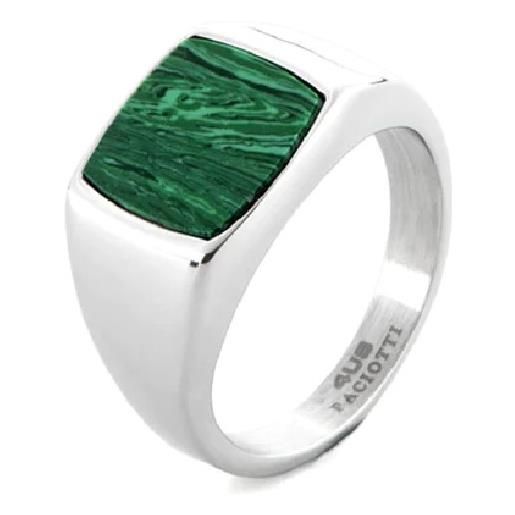 4us Cesare Paciotti anello steel pietra peacock verde misura 24 4us cesare paciotti uomo