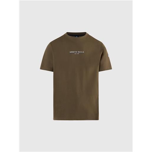North Sails - t-shirt con stampa heritage, dusty olive