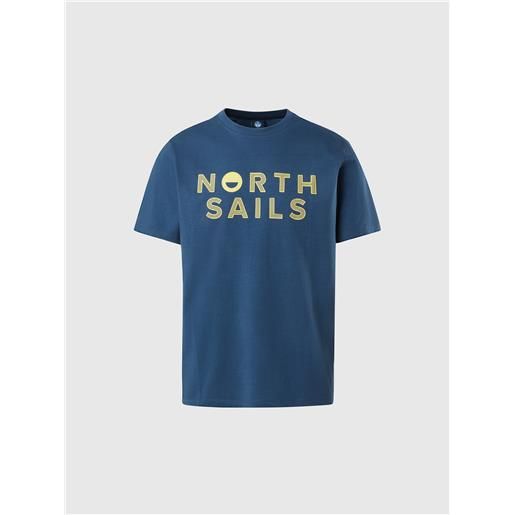 North Sails - t-shirt con logo stampato, dark denim