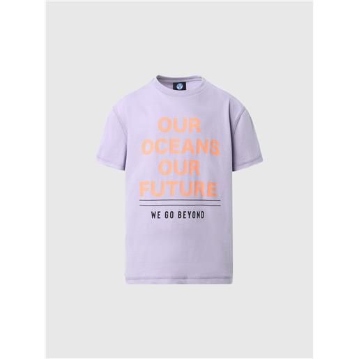 North Sails - t-shirt con stampa lettering, dusty lilac