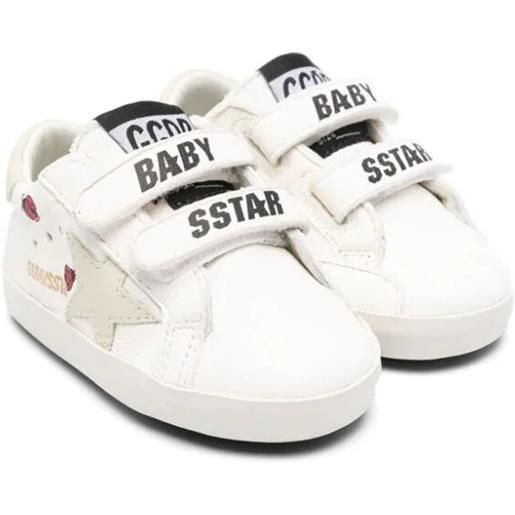 GOLDEN GOOSE KIDS baby school nappa upper with prints leather star and heel