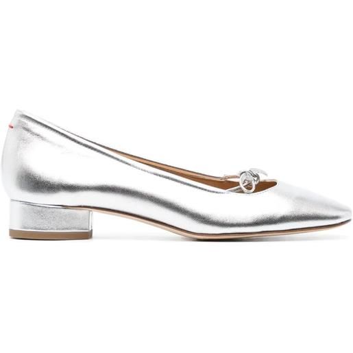 AEYDE darya laminated nappa leather silver shoes