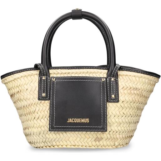 JACQUEMUS borsa le petit panier soli in rafia e pelle