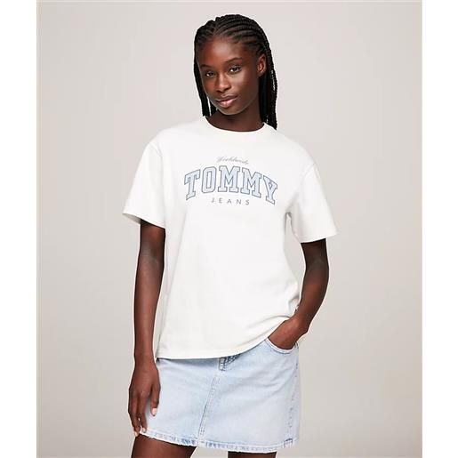 Tommy jeans t-shirt varsity logo relaxed fit donna