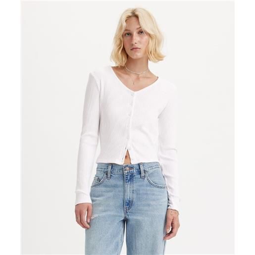 LEVI'S ® levi's® t-shirt monica manica lunga con bottoncini bianca donna