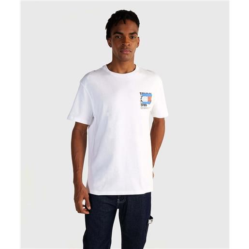 Tommy jeans t-shirt stampata bianca uomo