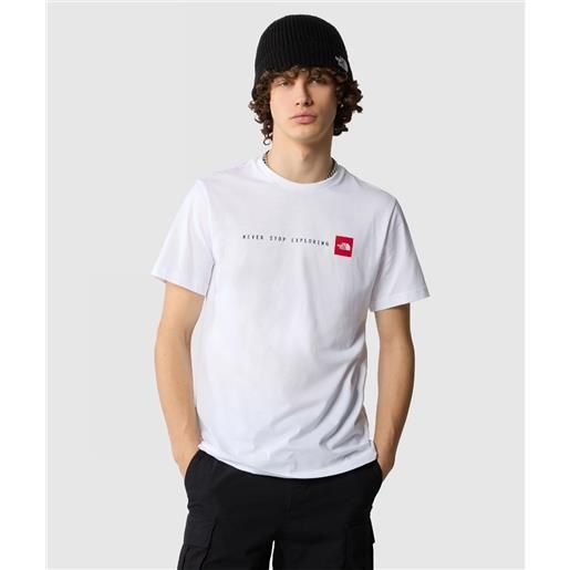 The north face t-shirt never stop wearing bianca uomo