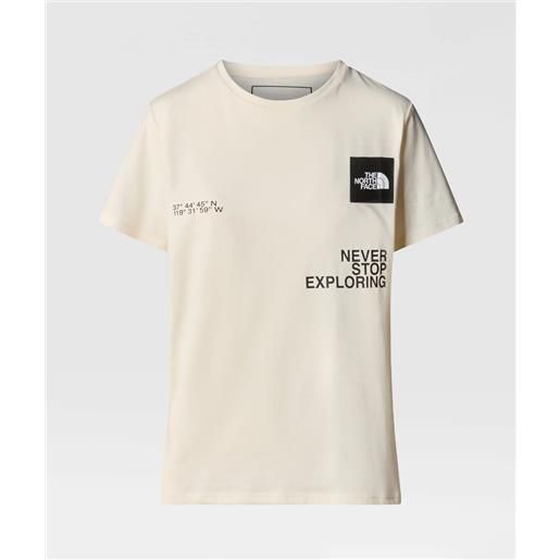The north face t-shirt foundation coordinates graphic white dune donna