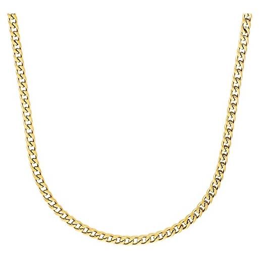 s.Oliver collana da uomo in acciaio inossidabile, 55+5 cm, oro, fornita in confezione regalo per gioielli, 2033931