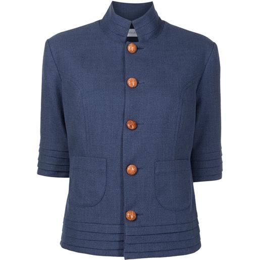 Isolda giacca con colletto rialzato - blu