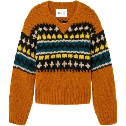 RE/DONE maglione con scollo a v anni '50 - arancione