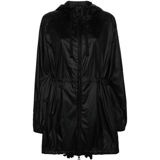 Moncler cappotto airelle con cappuccio - nero