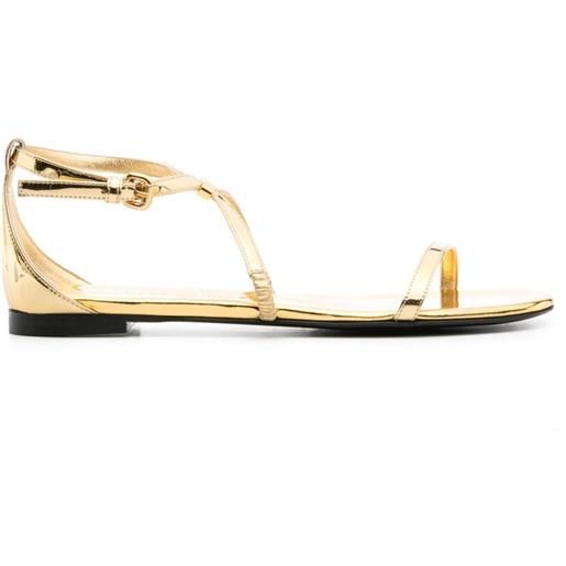 Alexander McQueen sandali con placca logo - oro