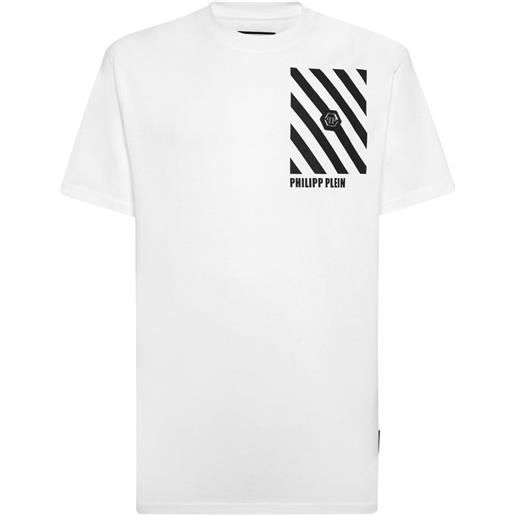 Philipp Plein t-shirt a righe - bianco