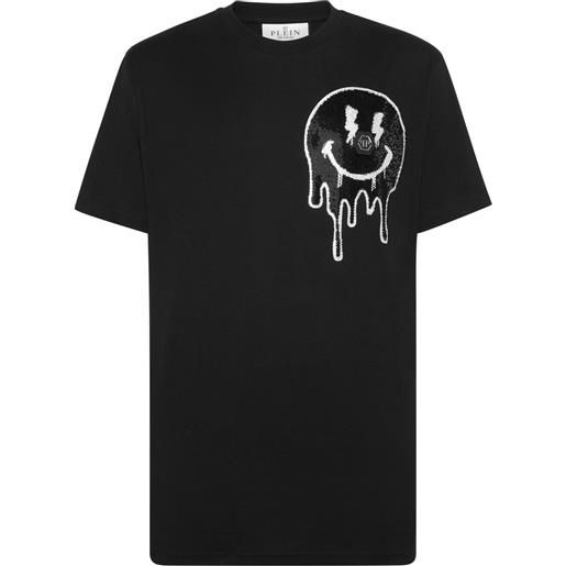 Philipp Plein t-shirt smile con strass - nero