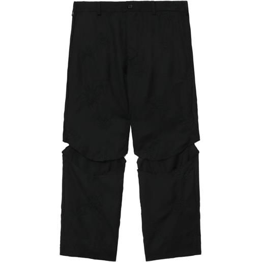 Black Comme Des Garçons pantaloni crop con dettaglio cut-out - nero