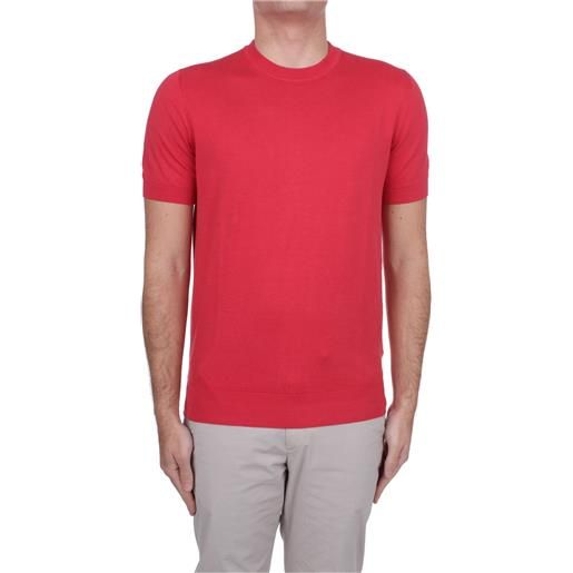 Fedeli Cashmere t-shirt in maglia uomo rosso