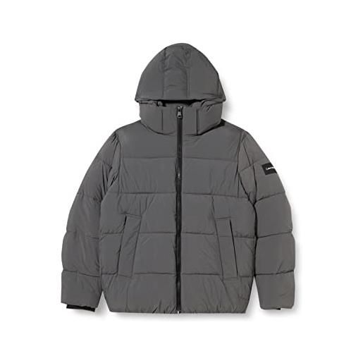Calvin Klein crinkle nylon puffer jacket k10k110336 giacche imbottite, grigio (medium charcoal), xl uomo