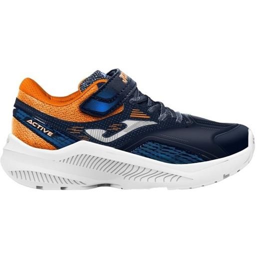 Joma scarpe running active jr velcro - blu/arancio