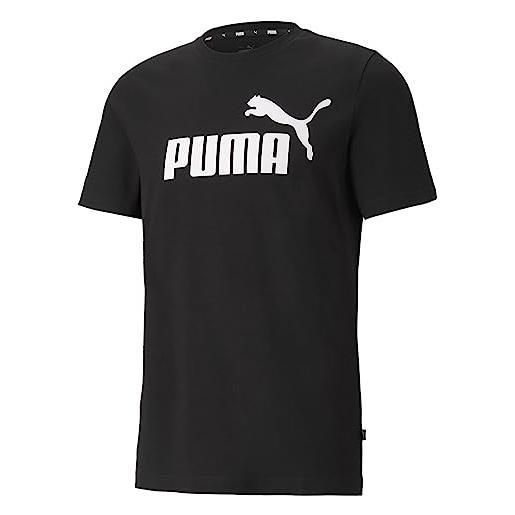 Puma ess logo tee maglietta, medium gray heather, s unisex - adulto