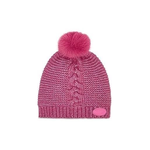 GUESS cappello cuffia lavorazione a maglia con pon pon aw9975wol01 pink (l)