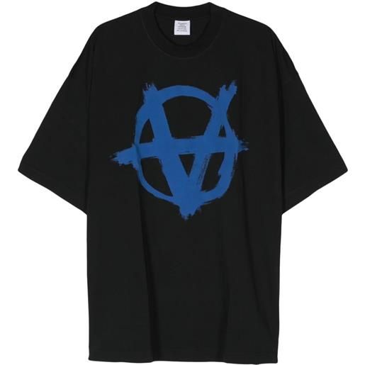 VETEMENTS t-shirt double anarchy - nero