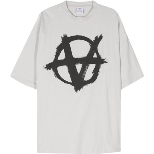 VETEMENTS t-shirt double anarchy - grigio
