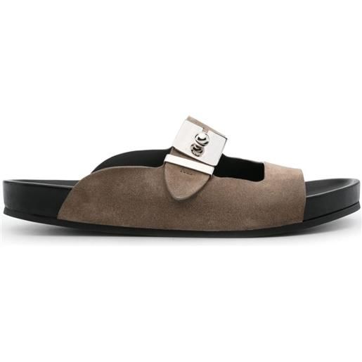 Lanvin sandali con logo - marrone