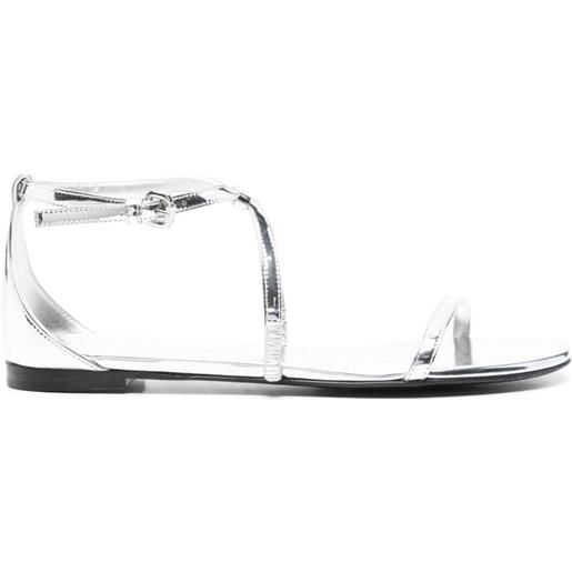 Alexander McQueen sandali metallizzati in pelle - argento