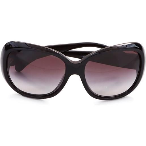 CHANEL Pre-Owned - occhiali da sole camélia oversize anni '00 - donna - plastica - taglia unica - nero