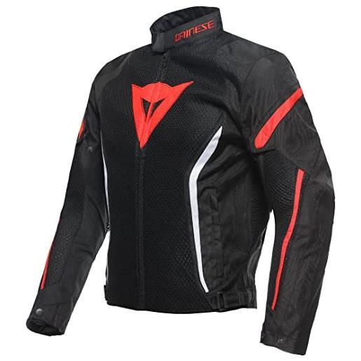 Dainese air crono 2 tex jacket, giacca moto estiva con protezioni, uomo, nero/nero/rosso, 62