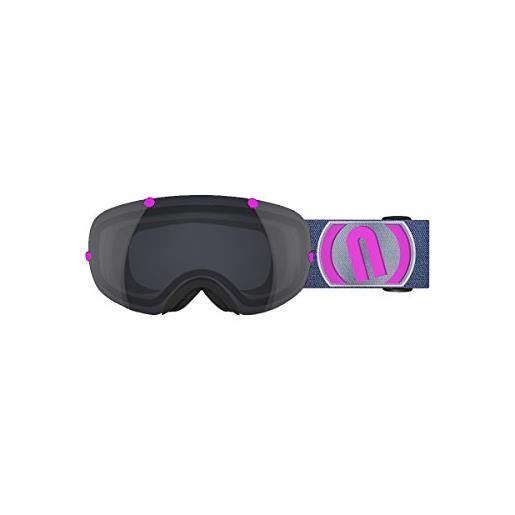 Neon maschera sci wire black pink fluo mirror black, bleu marine