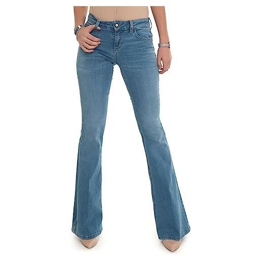 Liu Jo Jeans jeans donna denim jeans a zampa con bottone gioiello 26
